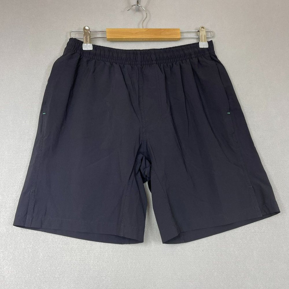 Myles Brief Lined Gym Shorts Mens S Black Pull On Elastic Waist Zip Pocket